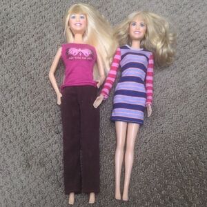 Hannah Montana Dolls with Pink and Striped Outfits